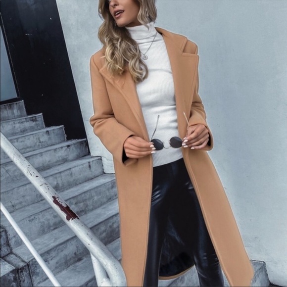 Trench coat pea coat jacket charcoal gray grey - Picture 12 of 16